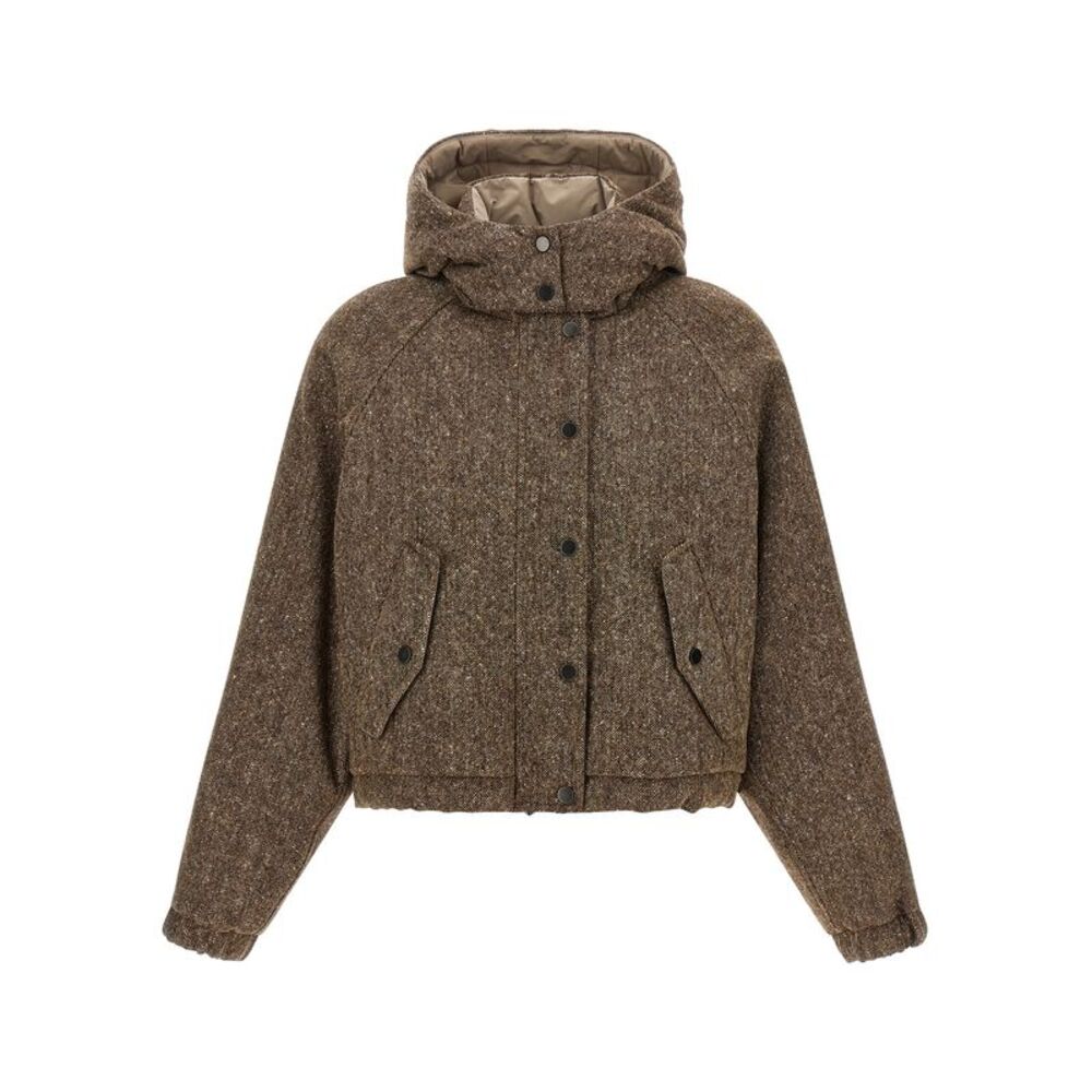 Brunello Cucinelli Brown Virgin Wool Full-Length Women's Jacket